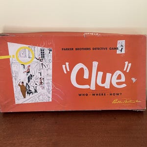 Vintage CLUE Detective Board Game Parker Brothers 1956 BoardGame Original Complete