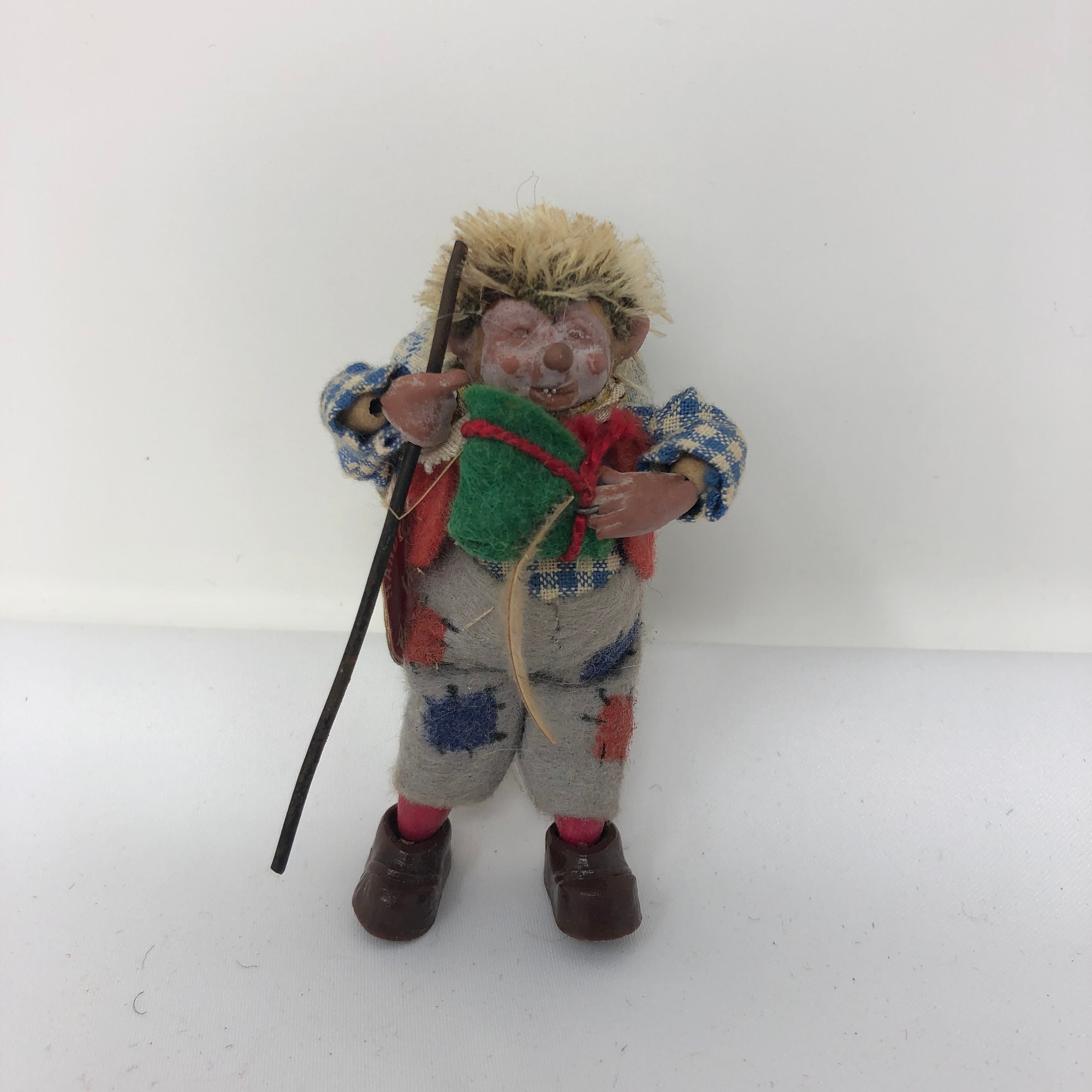 Vintage Hedgehog Doll Peter Figuren Austria 50s 60s Hiker