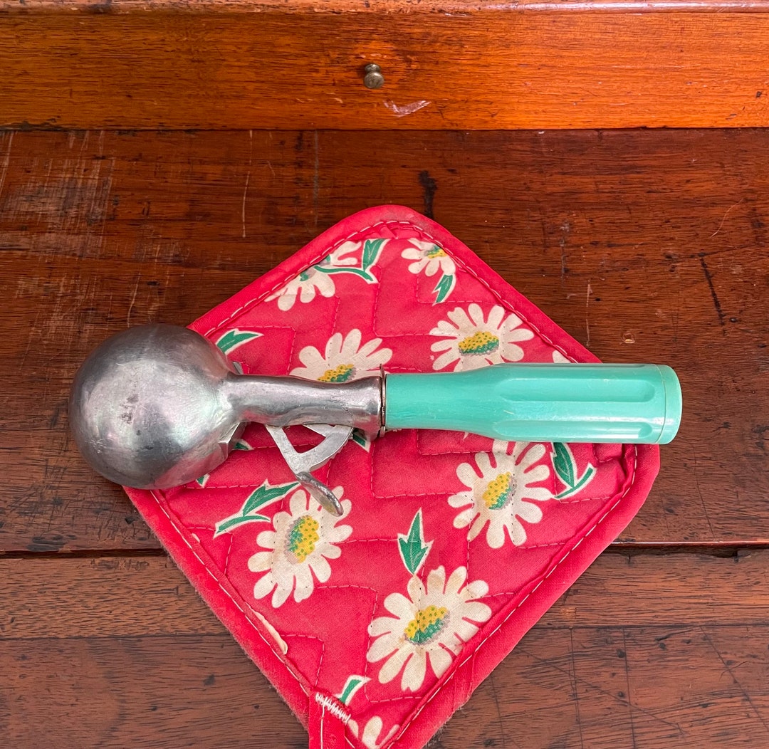 Vintage Ice Cream Scoop Aqua Plastic Handle 1960s Progressus Etsy