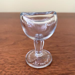Antique Eye Wash Cup Clear Glass John Bull 1917 Patent Vintage Optical