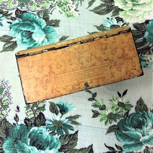 Antique Tin Tobacco Box Turkish and Virginia c1870 Vintage