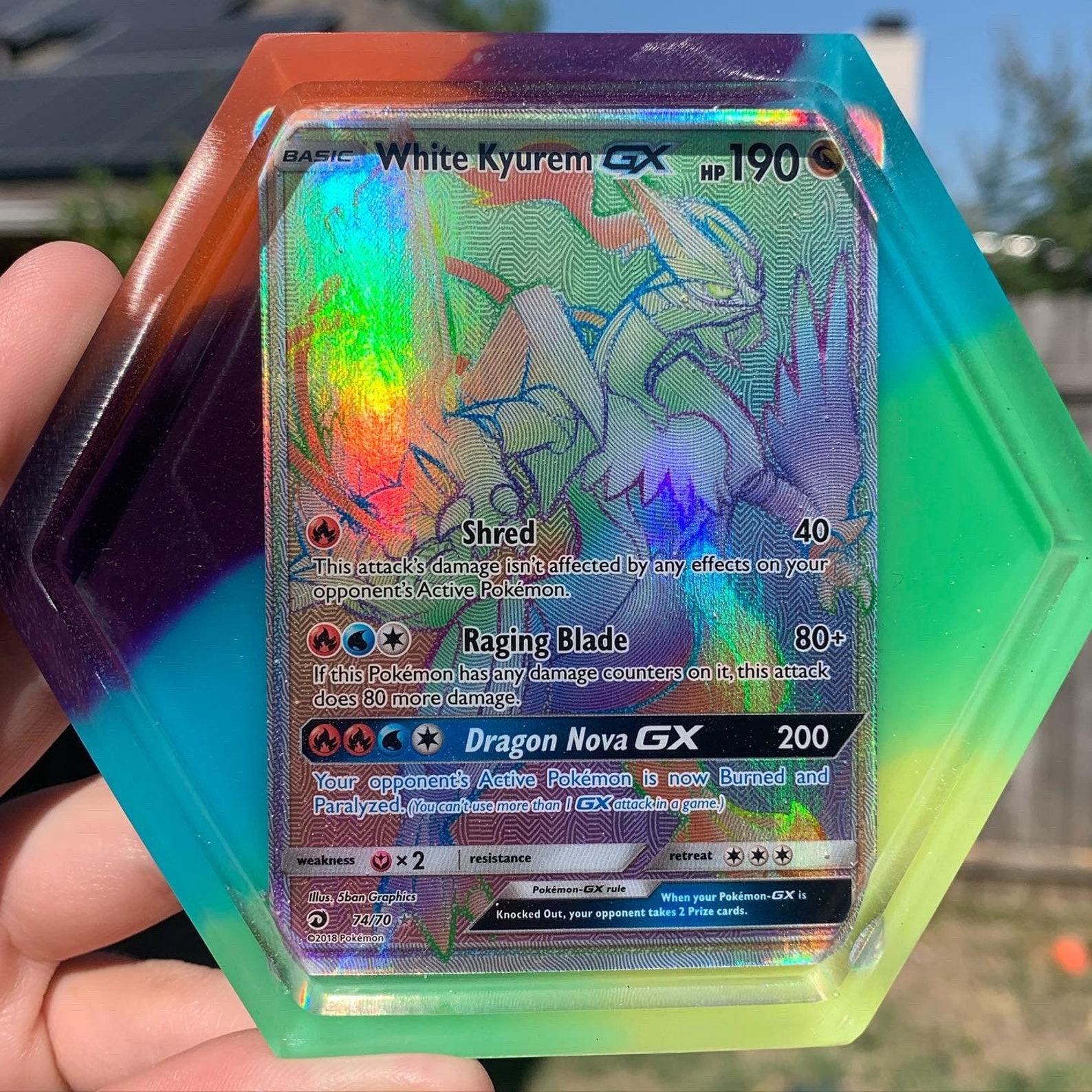 White Kyurem Rainbow Rare Coaster Etsy