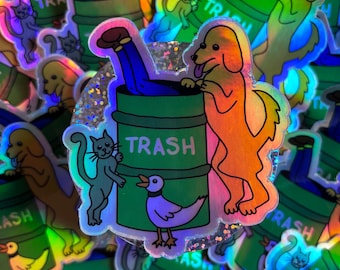 LUSTIGE TIERE Aufkleber Meme Humor Lustiger Sticker Holographischer Aufkleber Laptop Aufkleber Laptop Aufkleber Vinyl Aufkleber Vinyl Aufkleber Regenbogen Süß Lustig