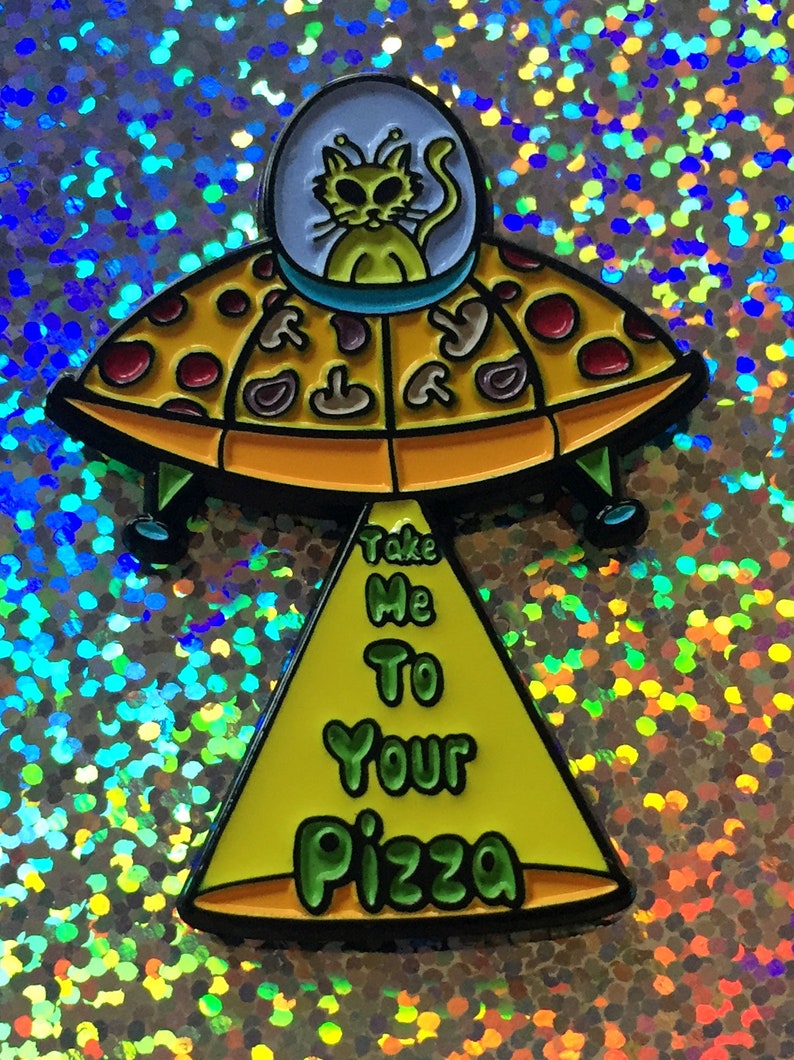 PIZZA CAT pizza pin alien cat enamel pin Etsy