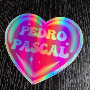 PEDRO PASCAL Holographic Vinyl Sticker Holographic Sticker Pedro Pascal Sticker Cute Sticker Holo Sticker