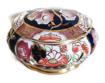 Imari Trinket Box Masons Ironstone PENANG Design Lidded Container Gold Embellished 1997