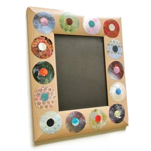 Hand Collaged Picture Frame Wooden Unique Boho OOAK Home Decor