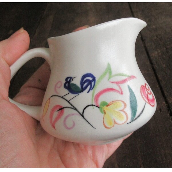 Poole Pottery Milk Jug Creamer Hand Painted Vintage 1950s Art Deco Style