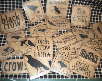Crow Prim Pantry Paper Labels