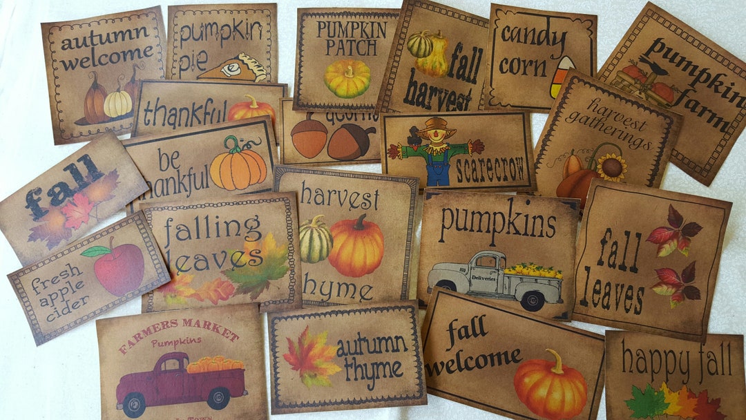 Set of 21 Fall Color Paper Labels - Etsy