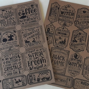 YOU CUT Halloween Witch Prim Pantry Labels