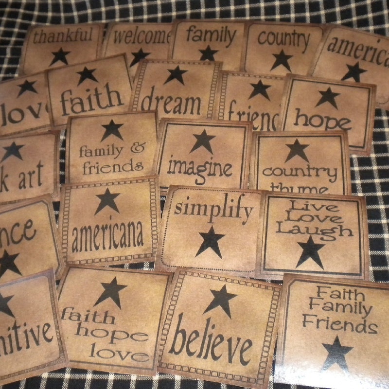 Primitive Tags - Etsy