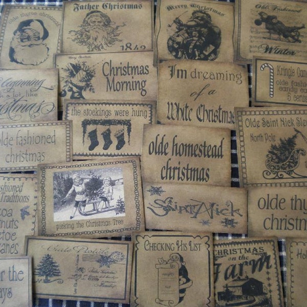 Olde Fashioned Christmas Prim Pantry Label Set