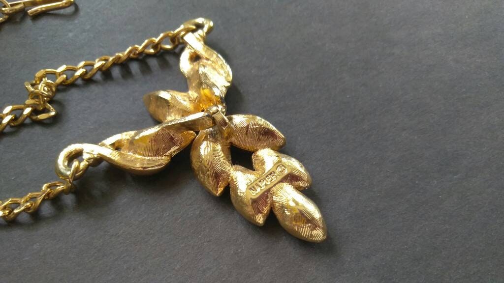 Stunning Napier Festoon Crystal and Gold Tone Necklace | Etsy