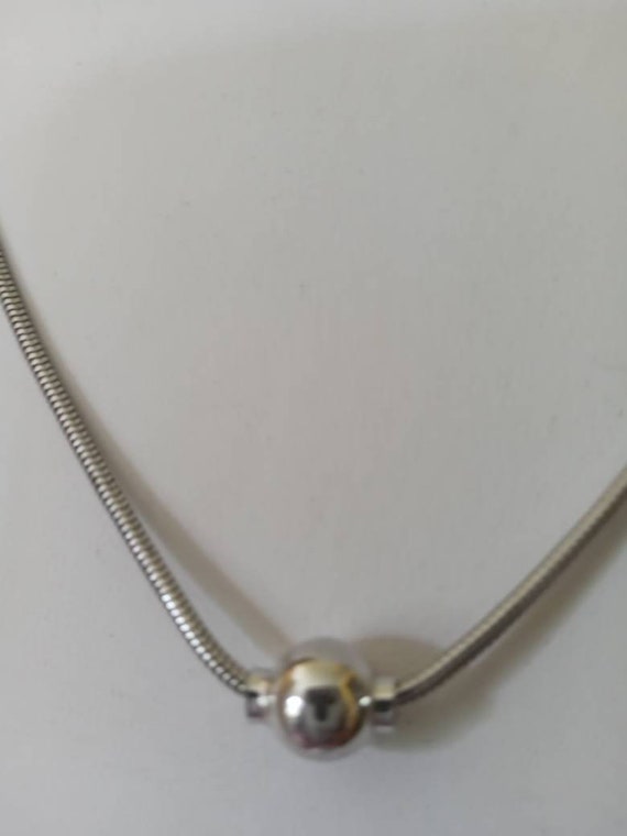 Simple Sleek Sterling Snake Chain Choker With Bal… - image 6