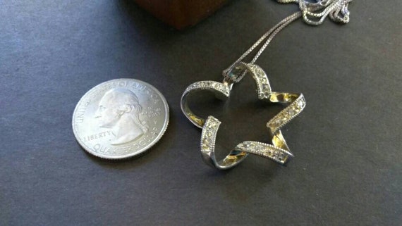 Vintage Sterling and Gold Plate Star Necklace , R… - image 10