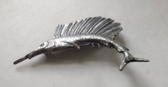 Sterling Silver  Coro Sailfish Brooch , 1940s Cor… - image 5