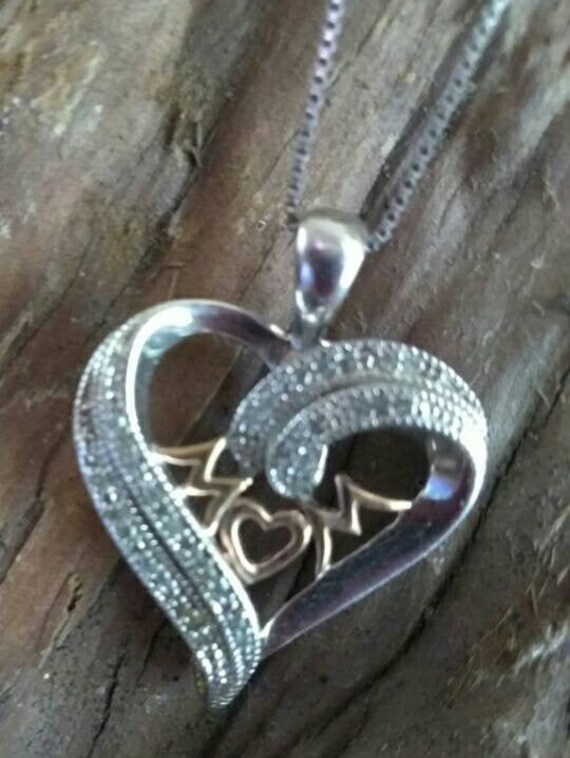 Gorgeous Sterling and Gold Plated Diamond Heart M… - image 5