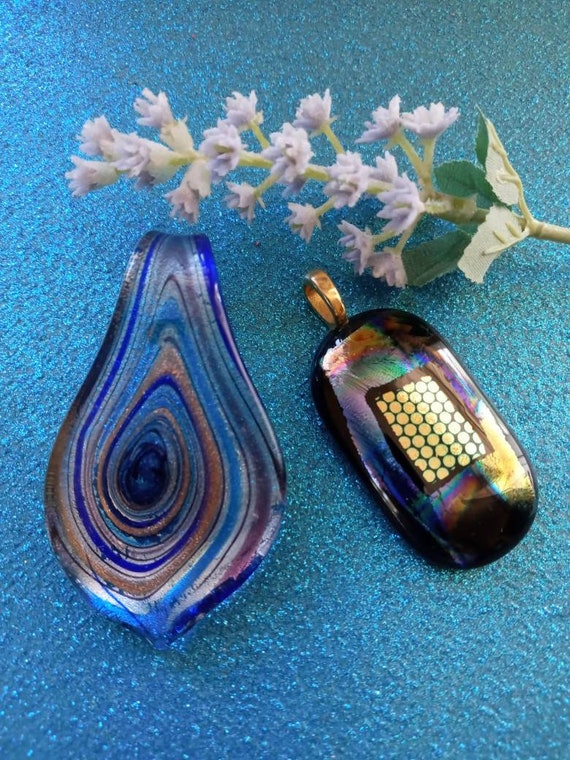 Dichroic Glass Pendants , Choose one