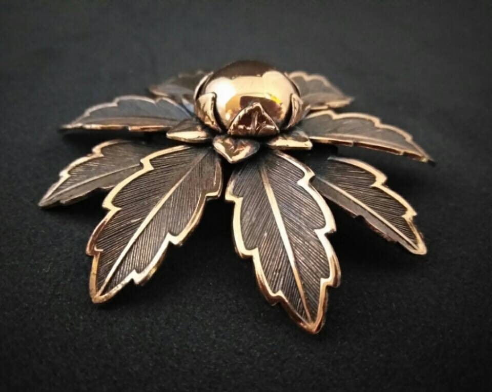 Vintage Bell Trading Copper Flower Brooch , Native American