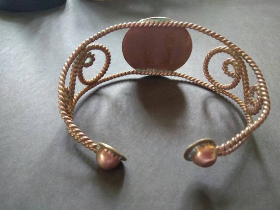 Unusual Copper and Brass Cuff Bracelet , Vintage … - image 8