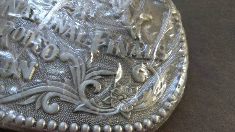 Free Domestic Shipping Bull Rider National Finals Rodeo Vintage Hesston 1991 Rodeo Belt Buckle Hesston Belt Buckle
