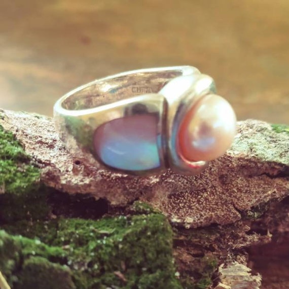 Gorgeous Sterling Cultured Pearl and Mother of Pe… - image 6