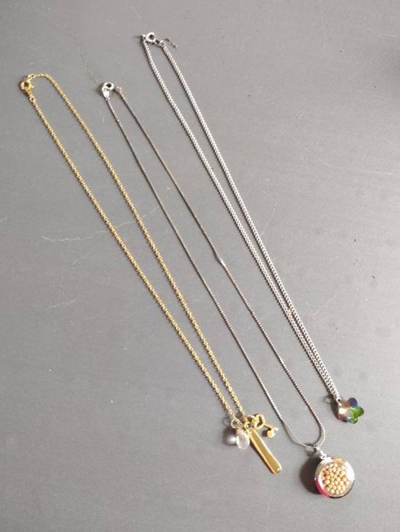 3 Vintage Necklaces , Aurora Borealis , Mustard S… - image 8