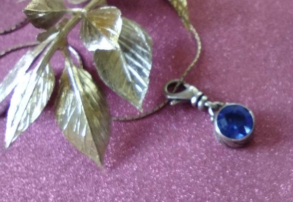 Sterling SIlpada Necklace with Blue Swarovski Cry… - image 1