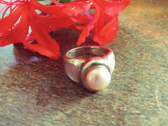 Gorgeous Sterling Cultured Pearl and Mother of Pe… - image 1