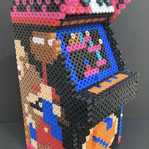 3D Perler Bead Donkey Kong Arcade Cabinet - Custom Made by the Retro Plastic Kids!