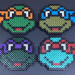 TMNT Perler Bead Magnets or Ornaments made by Retro Plastic Kids - Two different designs!
