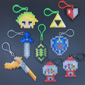 Perler Bead Keychains made by Retro Plastic Kids - Tons of designs to choose from!