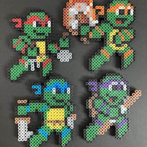 TMNT Perler Bead Magnets made by Retro Plastic Kids - Two different designs!