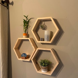 Handmade Floating Hexagon Shelf