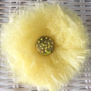 Yellow Silk brooch flower, statement organza flower