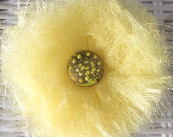 Yellow Silk  brooch fashion statement organza flower