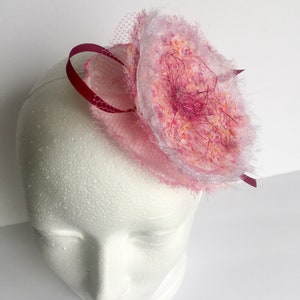 Hair flower fushia headpiece, hair accessory pink