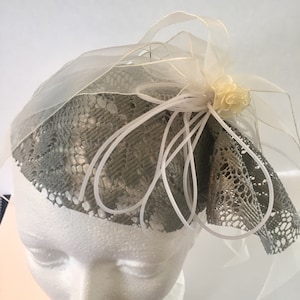 Striped Netting Fascinator Headpiece with Headband for Weddings and Horse Racing Horse Race Fascinator - Etsy main image 4