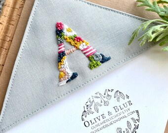 Embroidered Corner bookmark - bookmark - felt bookmark - literary bookish gift - bookmarks for her