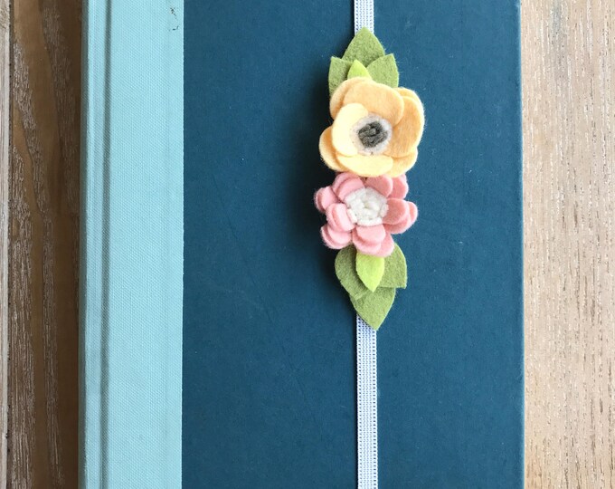 Felt Bookmark Felt Flower Bookmark Felt Flowers Journal Etsy