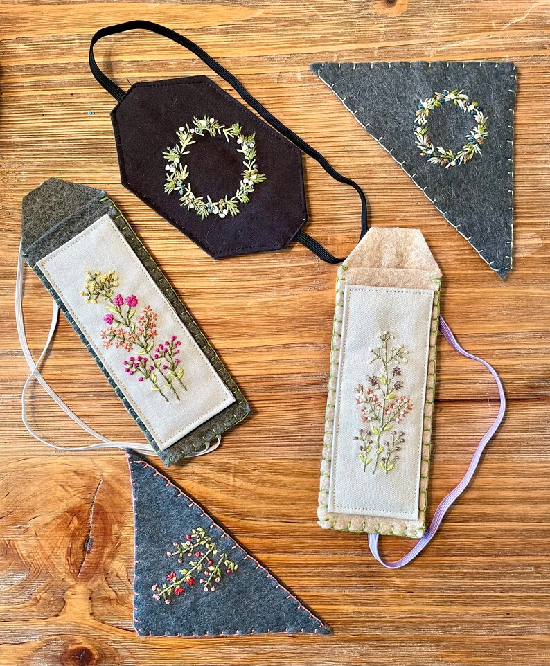 Embroidered Heart Love Corner Bookmark Embroidered Etsy