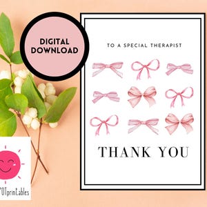 Tarjeta de agradecimiento para terapeutas con lazos / Descarga digital