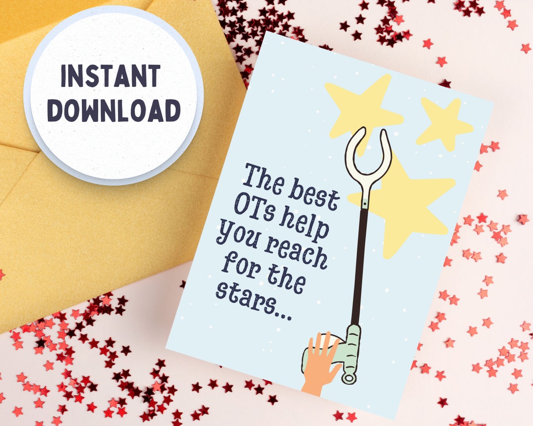 Reach for the Stars Occupational Therapist Card | OT Thank You Digital ...