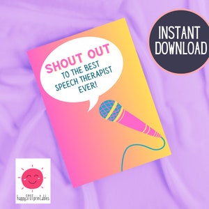 Cartão de fonoaudiólogo Shout Out | SLP Obrigado, agradecimento, download digital