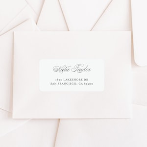 Elegant Script Address Labels Template - Printable Avery 4x2 Address Label - Editable Carolyne Script Envelope Address Labels - DIY Templett
