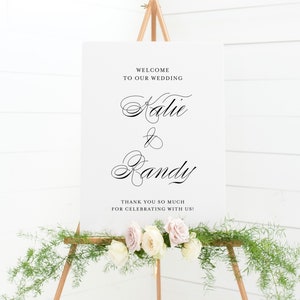 Printable Wedding Welcome Sign Template - Editable Welcome Sign - 18x24 24x36 Katie Script Elegant Wedding Welcome Poster - Instant Download