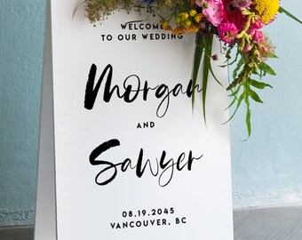 Printable Rustic Calligraphy Wedding Welcome Sign Template - DIY Boho Wedding Welcome Sign - 2 Sizes Editable Wedding Poster Templett RS93