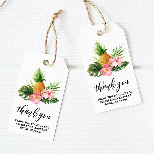 Editable Tropical Thank You Gift Tag Template Printable - Etsy