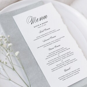 Printable Wedding Menu Card Template - Editable Katie Script Menu Card - Elegant Script Wedding Menu Card - Instant Download